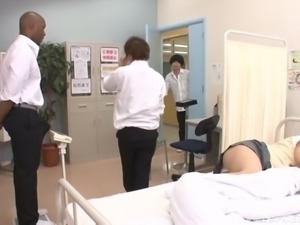 Japanese sweetheart bends over for a black lover's huge dong