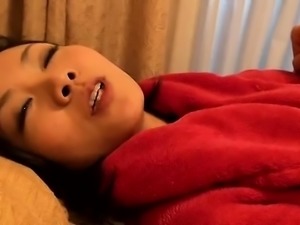 Asian teen with slender body nailed doggystyle in bed