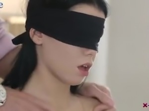 Blindfolded hottie Sofia Like bends over to be fucked doggy style