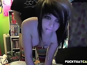 very cute teen emo girl fucks on webcam twinkleage18 HD