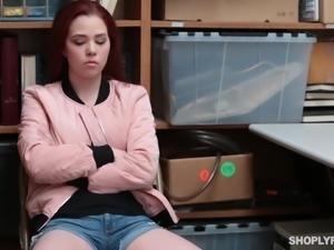 Red haired chick is found guilty and fucked hard by lewd cop