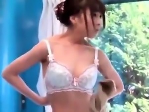 Beautiful Japanese babe gets sensually massaged and fucked