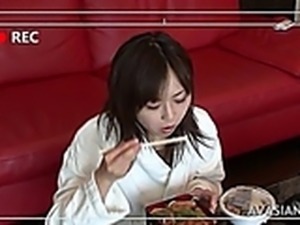 Amateur japanese teen eats cum before breakfast	