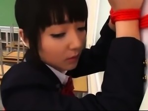 Pretty Japanese schoolgirls play out their lesbian fantasy