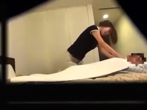 Attractive Japanese masseuse satisfies her desire for cock