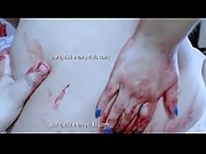 Halloween Bloody Anal Creampie for Young Horny Girl