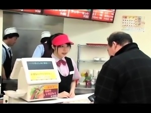 Lovely Oriental teen gets fucked and facialized in public
