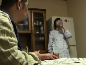 Attractive Japanese wife with perky boobs enjoys rough sex