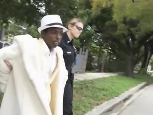 Pimp is taken to perverted milf cops location for a lesson