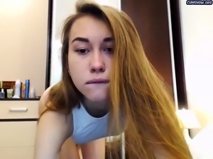 Cute horny teen masturbate on webcam