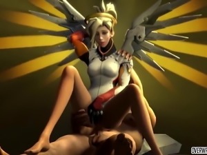 Stunning Widowmaker and Mercy sex hammering compilation