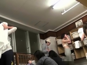 Delightful Japanese ladies changing clothes on hidden cam
