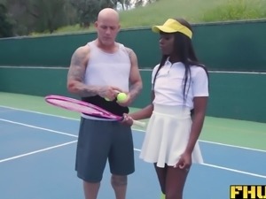 Big ass Ebony Milf Ana Foxxx fucked in ass by her tennis trainer - DaGFs