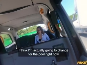A tattooed girl does not mind publicly fucking with a taxi driver right in...